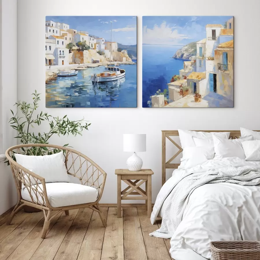 murales de pared Cuadro que imita una localidad costera m30613