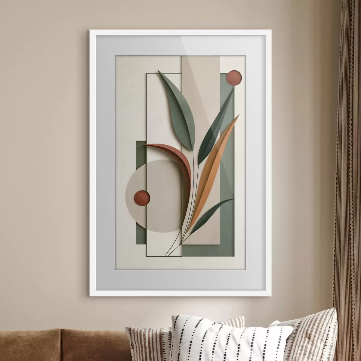 Poster Composición botánica geométrica f49417