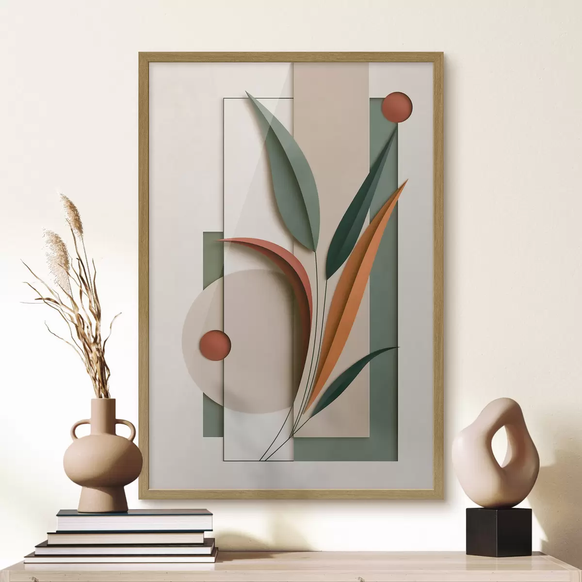 Poster Composición botánica geométrica f49417