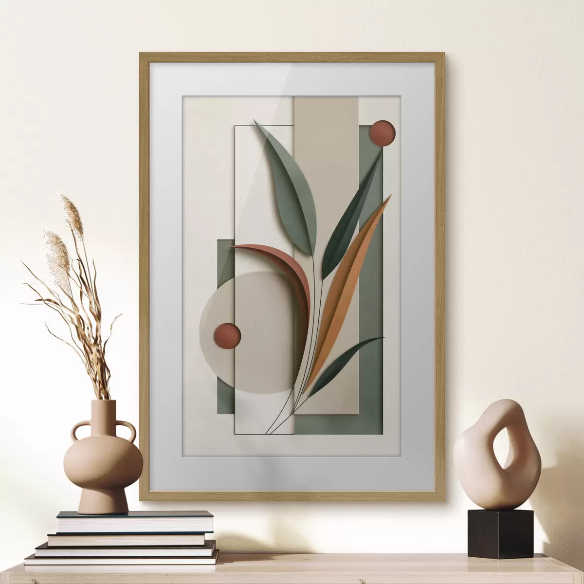 Poster Composición botánica geométrica f49417