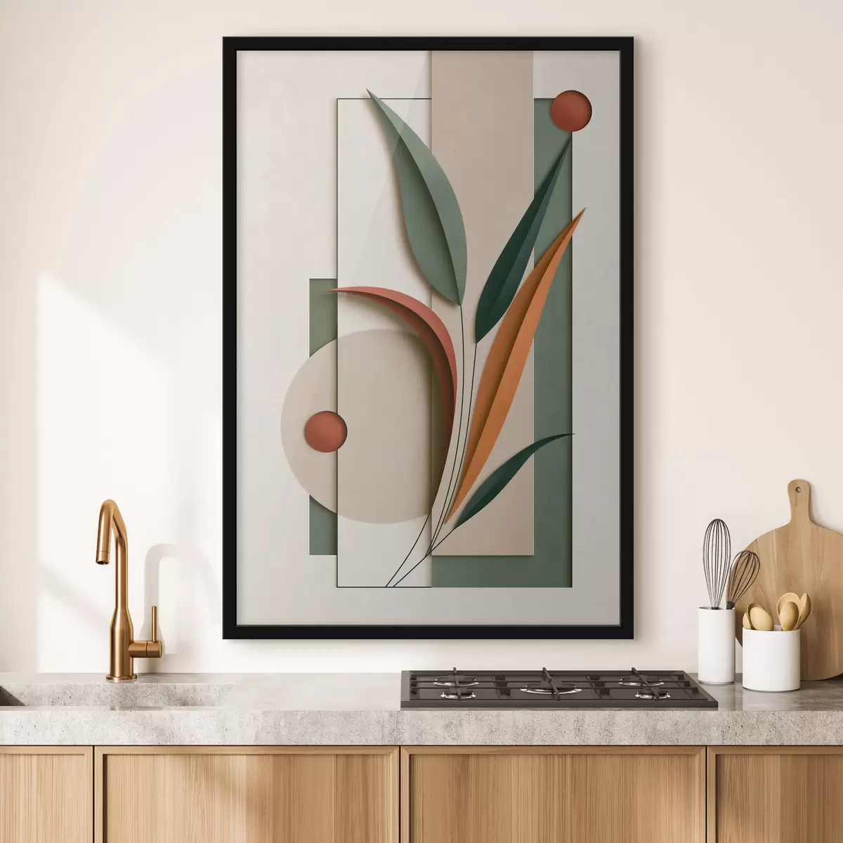 Poster Composición botánica geométrica f49417
