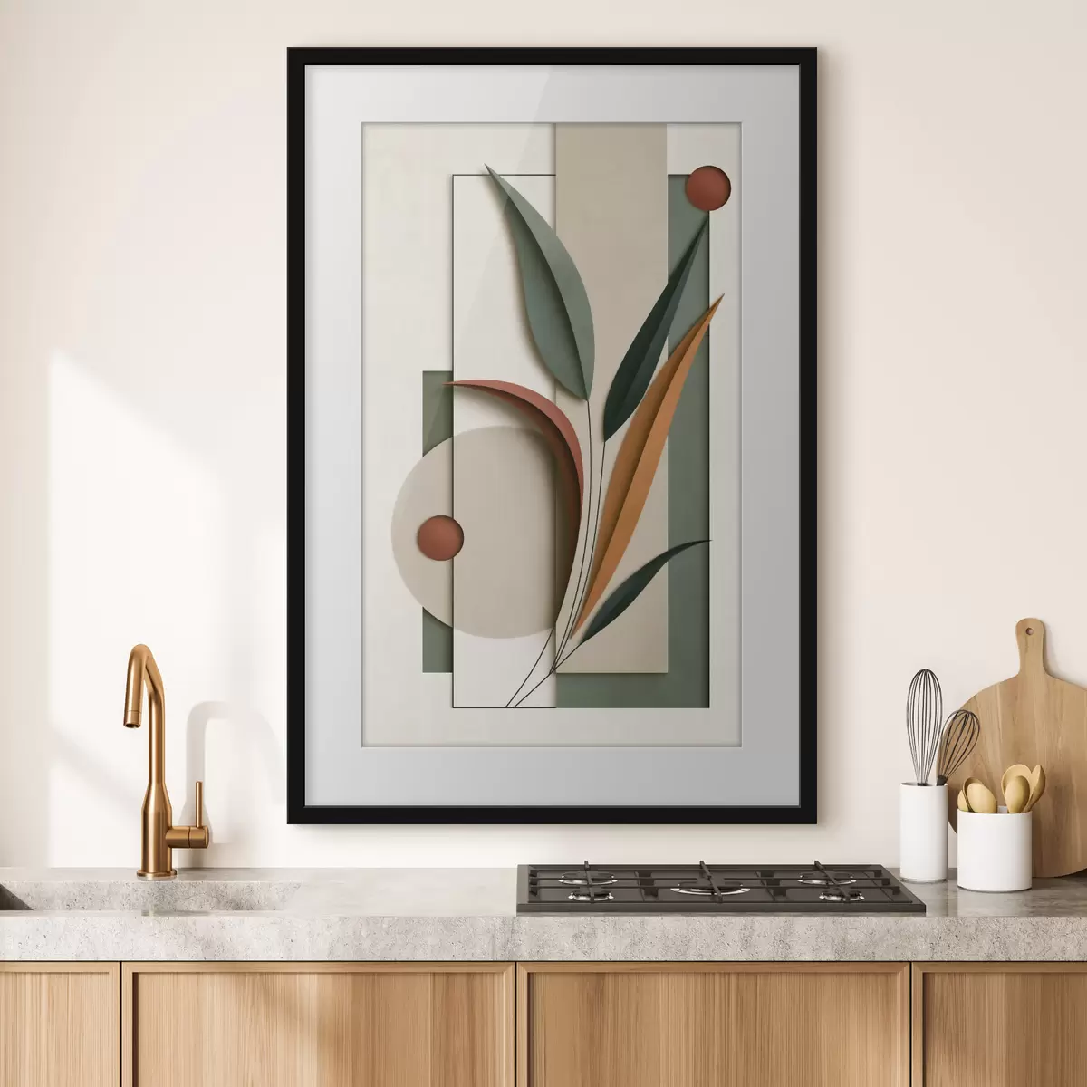 Poster Composición botánica geométrica f49417