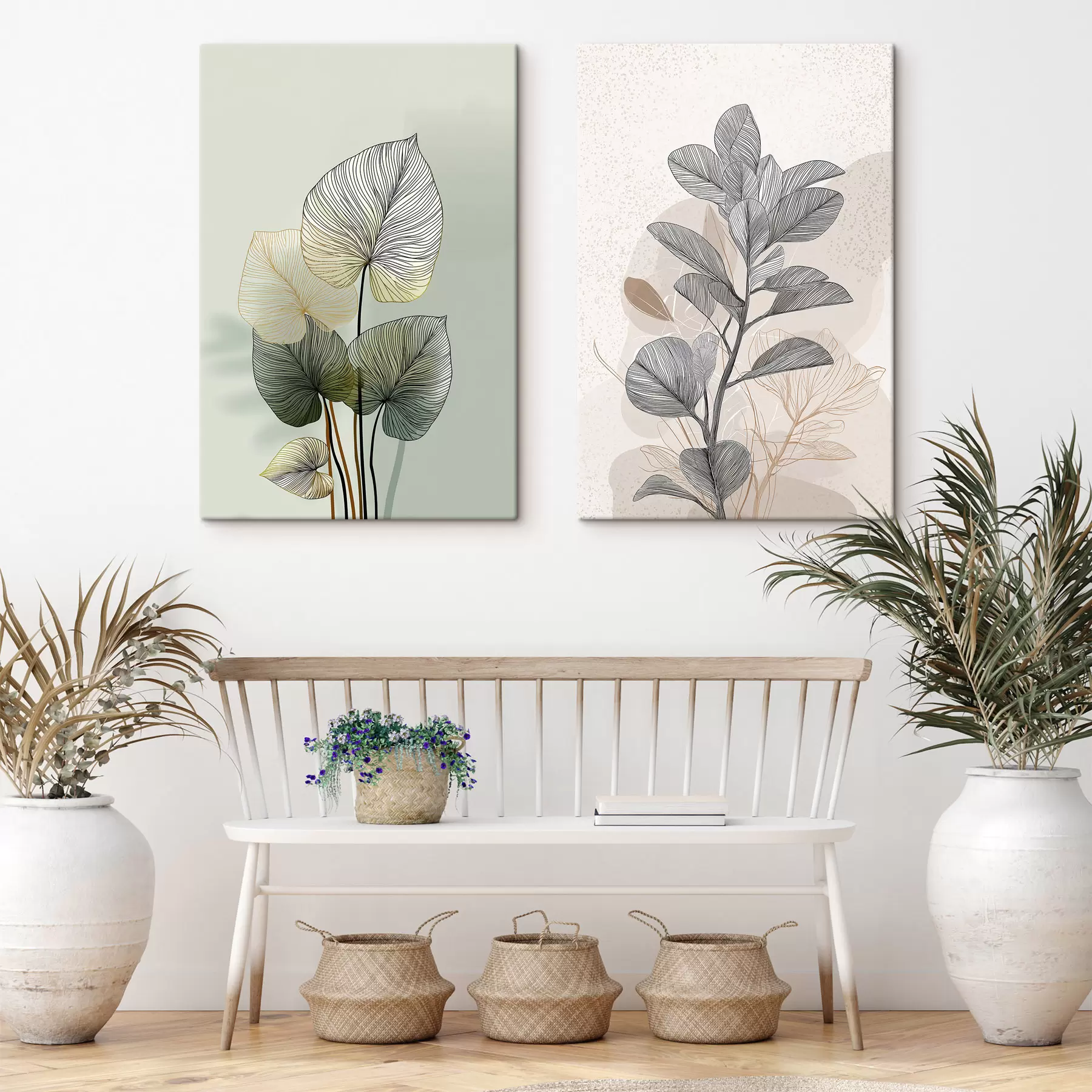 murales de pared Hojas lineales m30638