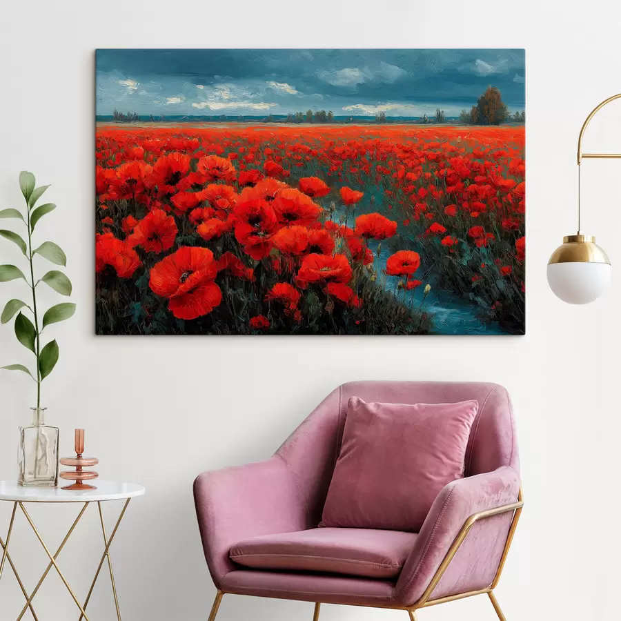 murales de pared Campo de amapolas s49631