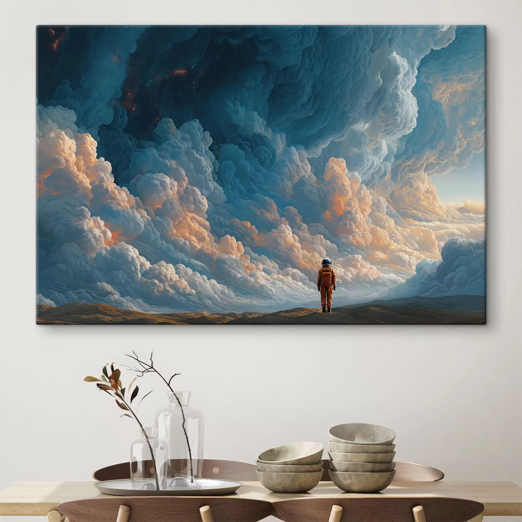 murales de pared Nubes y un astronauta s49635