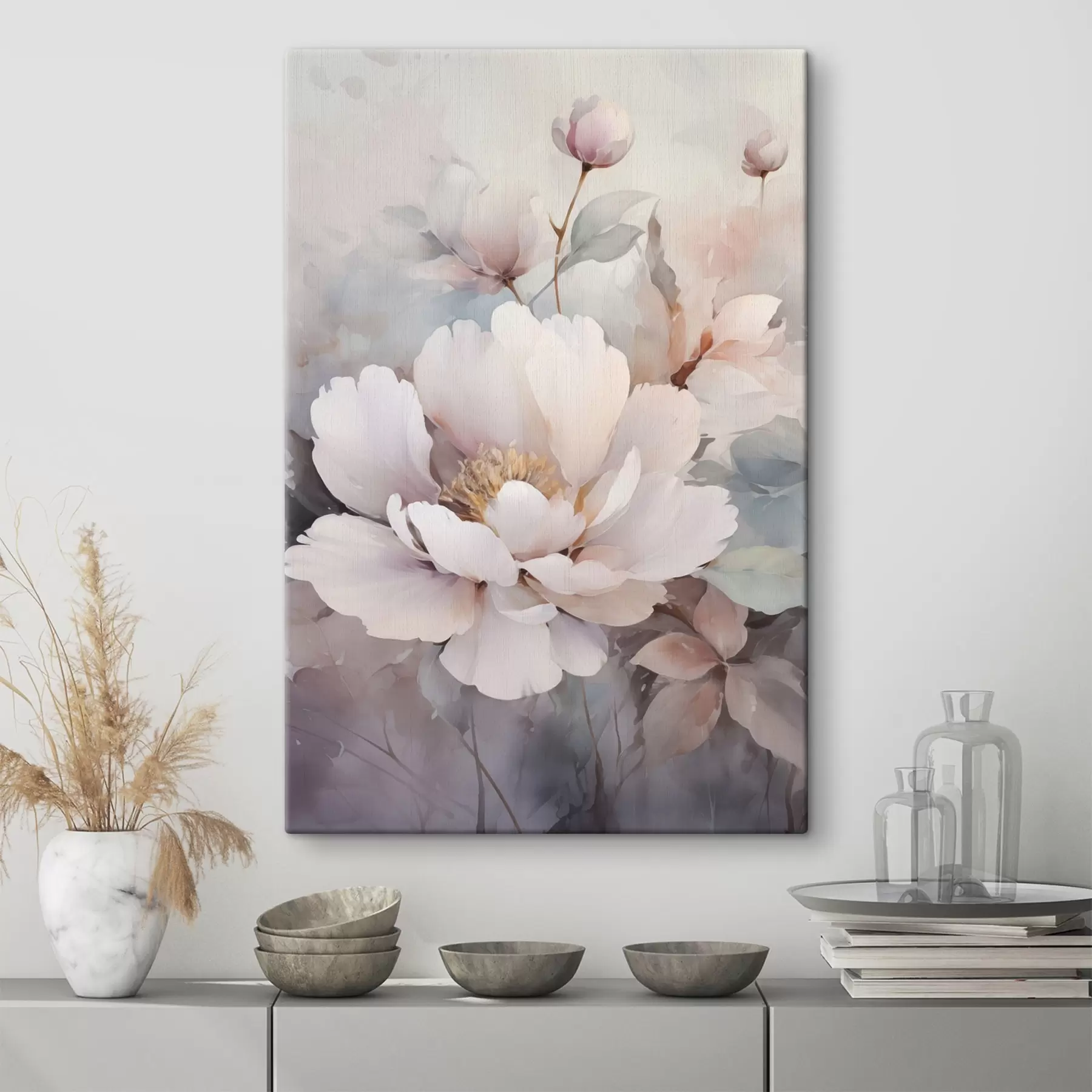 murales de pared Flores etéreas en tonos claros s49376