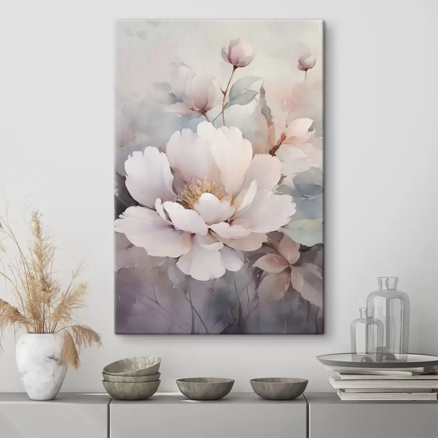 murales de pared Flores etéreas en tonos claros s49376