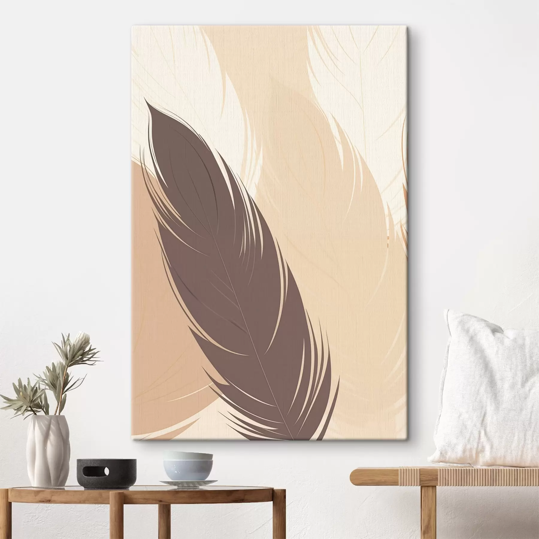 murales de pared Minimalismo abstracto con plumas s49382