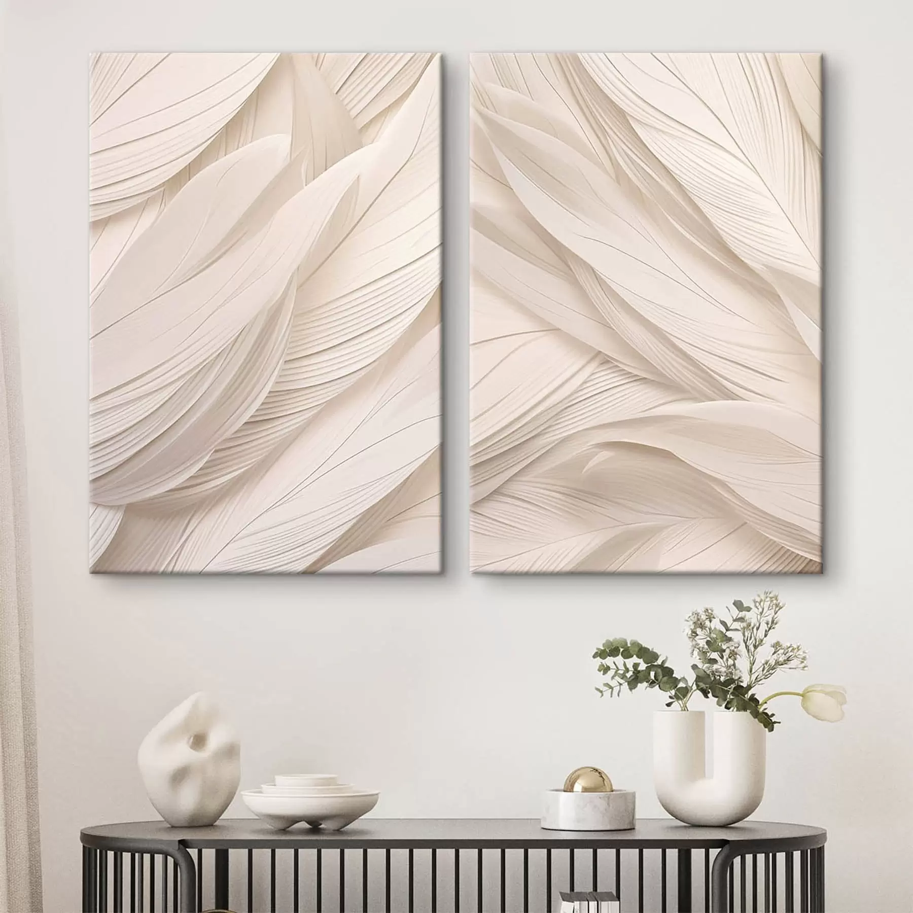 murales de pared Abstracción de ondas en beige m30604