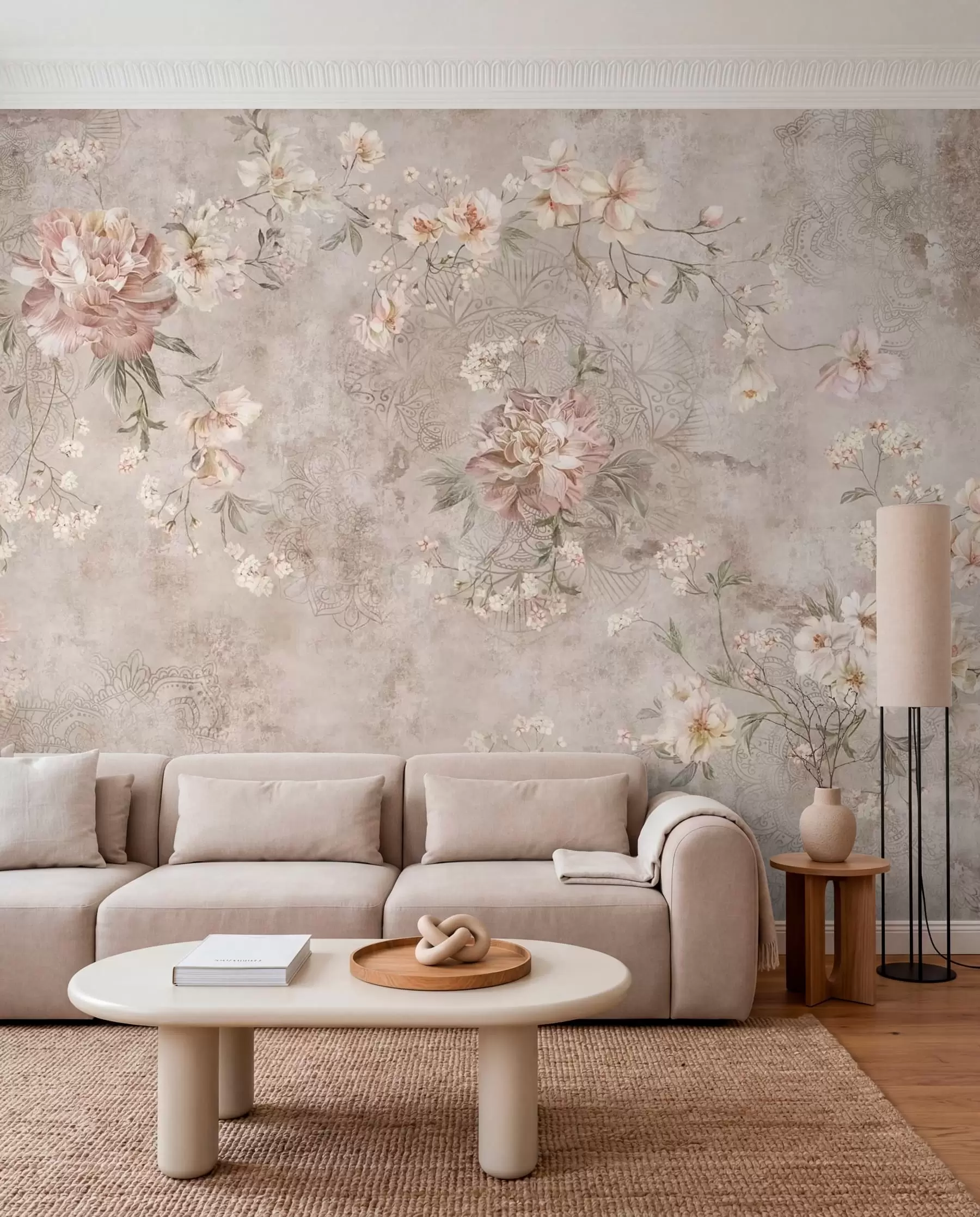 murales de pared Tapiz floral desvaído w05698