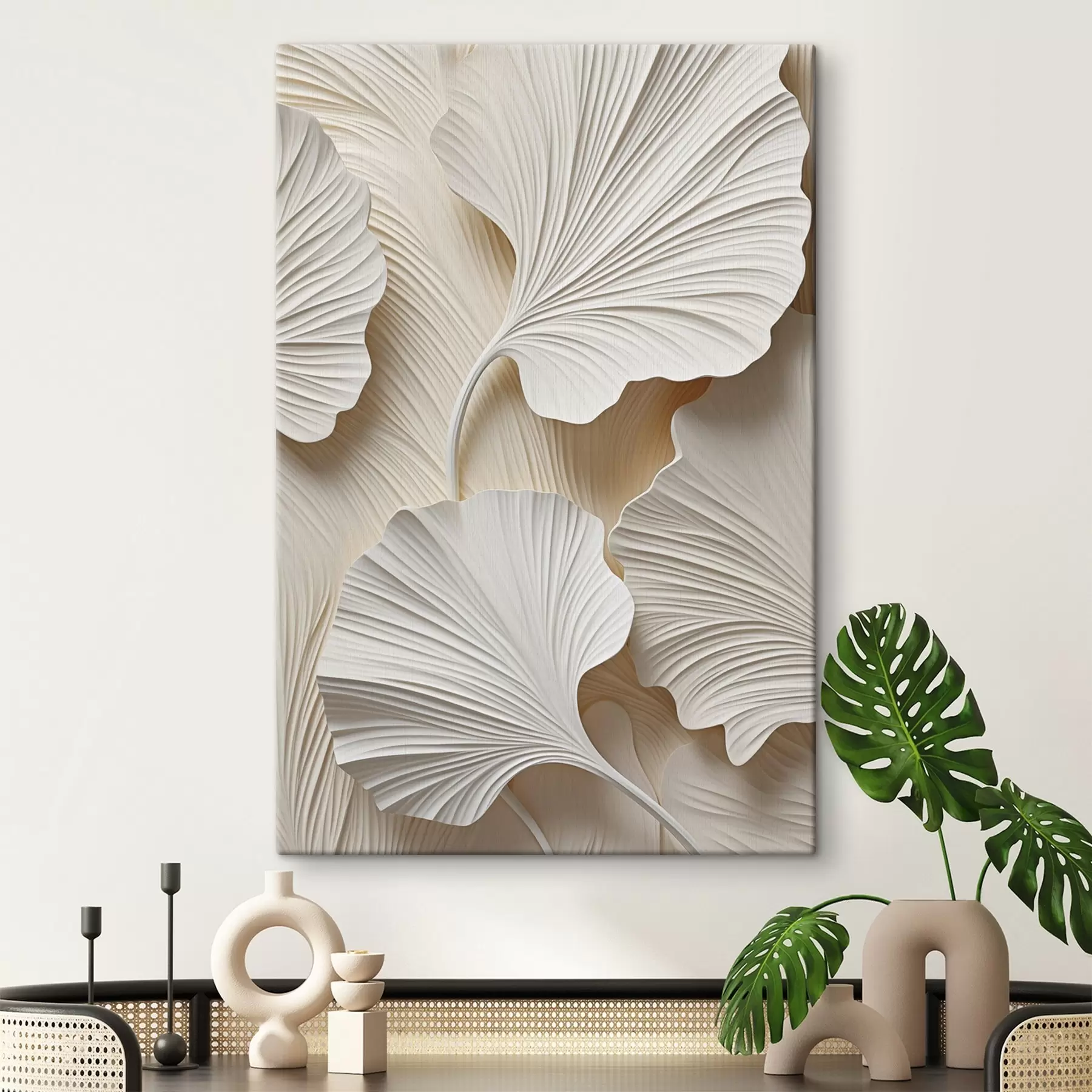 murales de pared Motivo floral abstracto, ilustración plana s49754