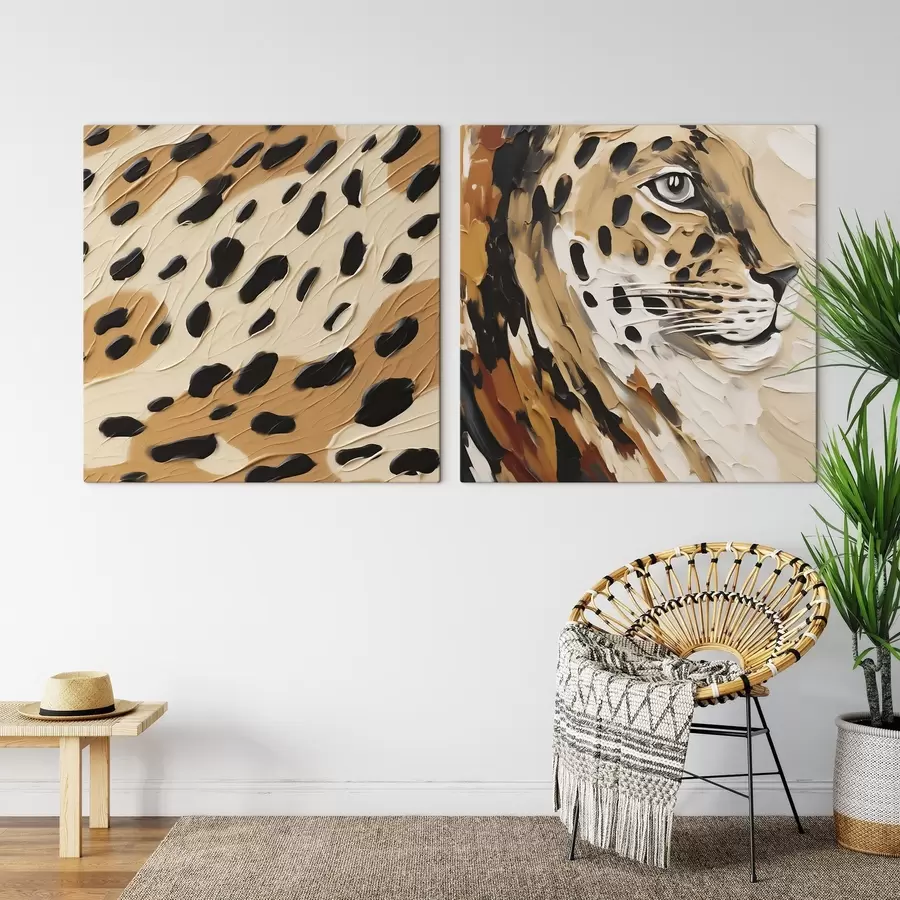 murales de pared Leopardo abstracto, imitación de un cuadro m30669