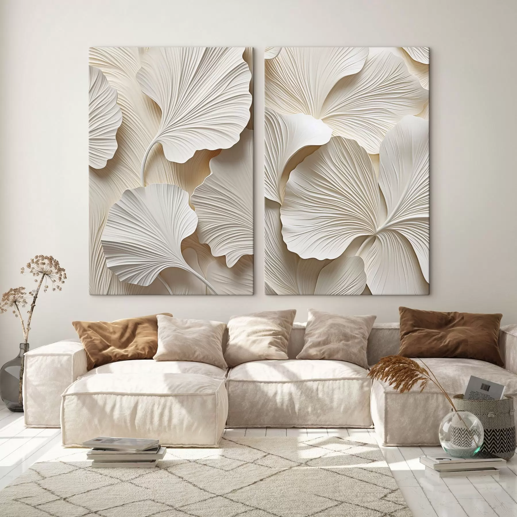 murales de pared Motivo floral abstracto, ilustración plana m30671
