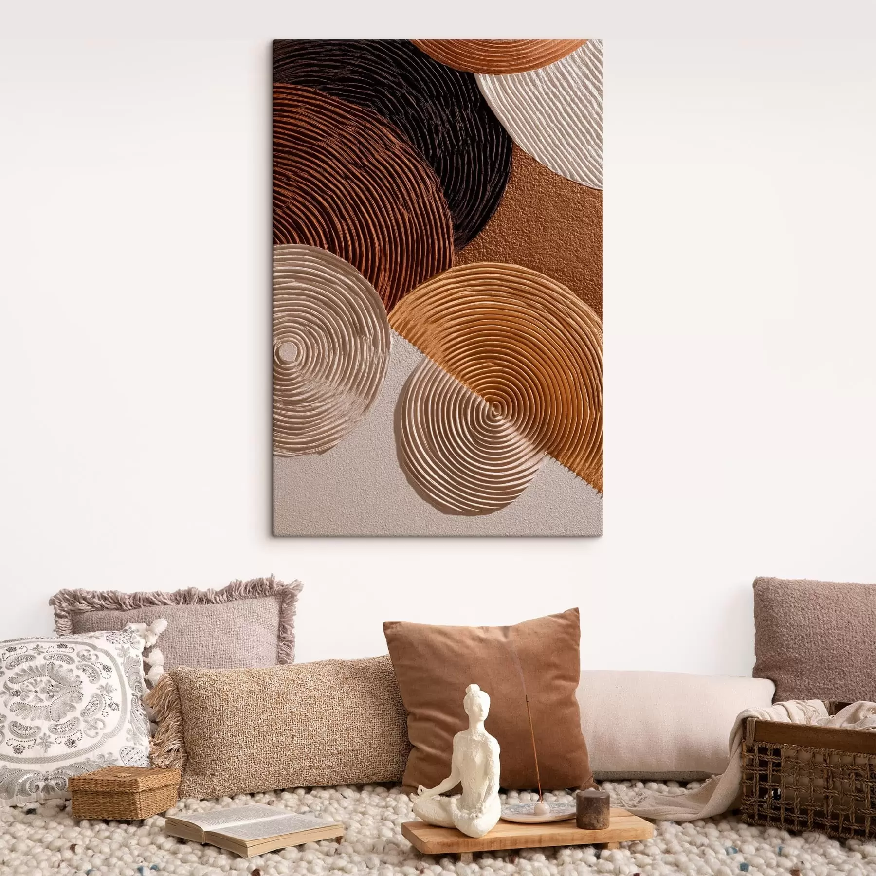 murales de pared Relieve geométrico con círculos concéntricos s49684