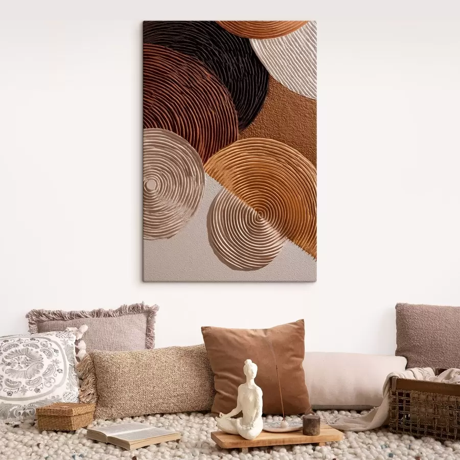 murales de pared Relieve geométrico con círculos concéntricos s49684