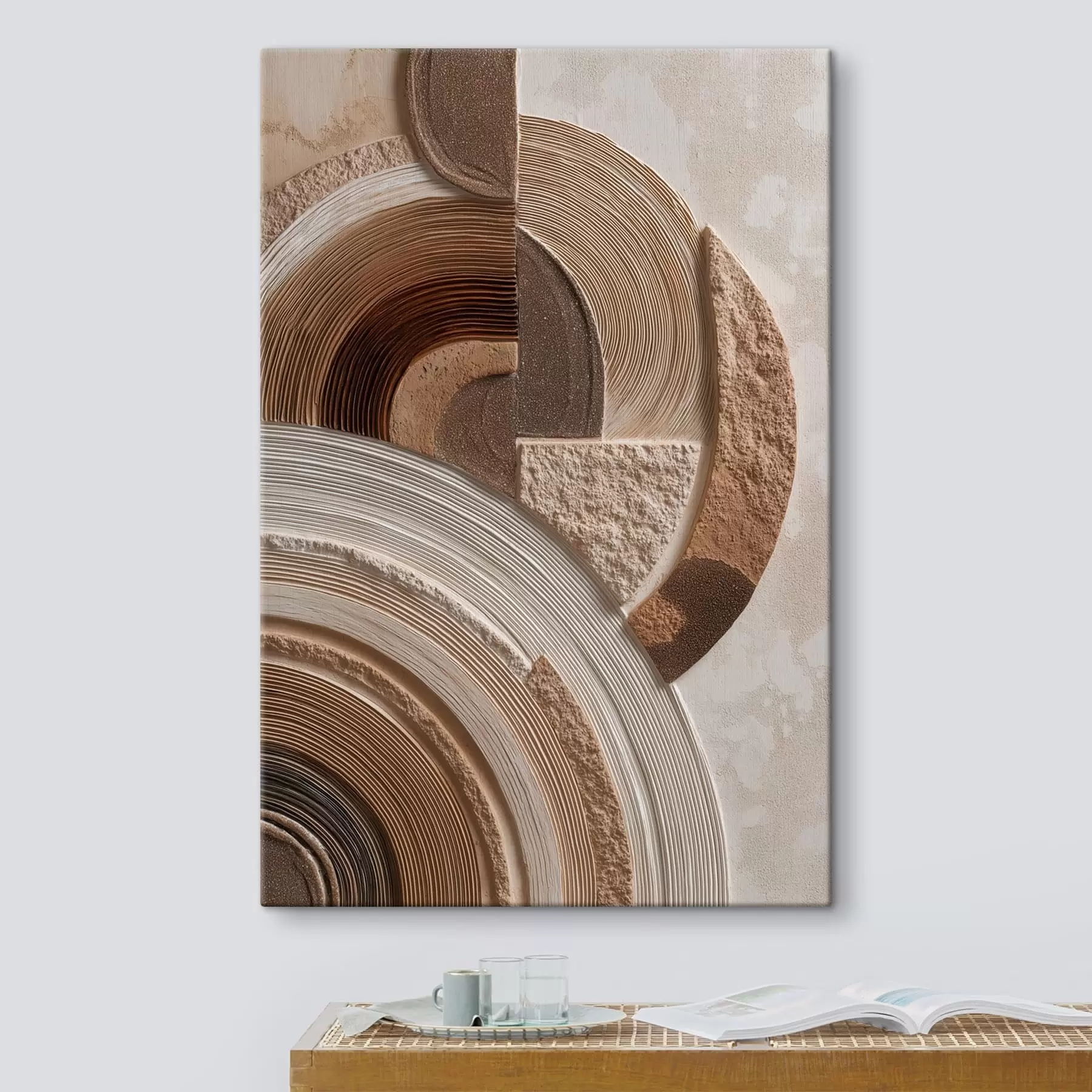 murales de pared Círculos abstractos con texturas variadas s49685