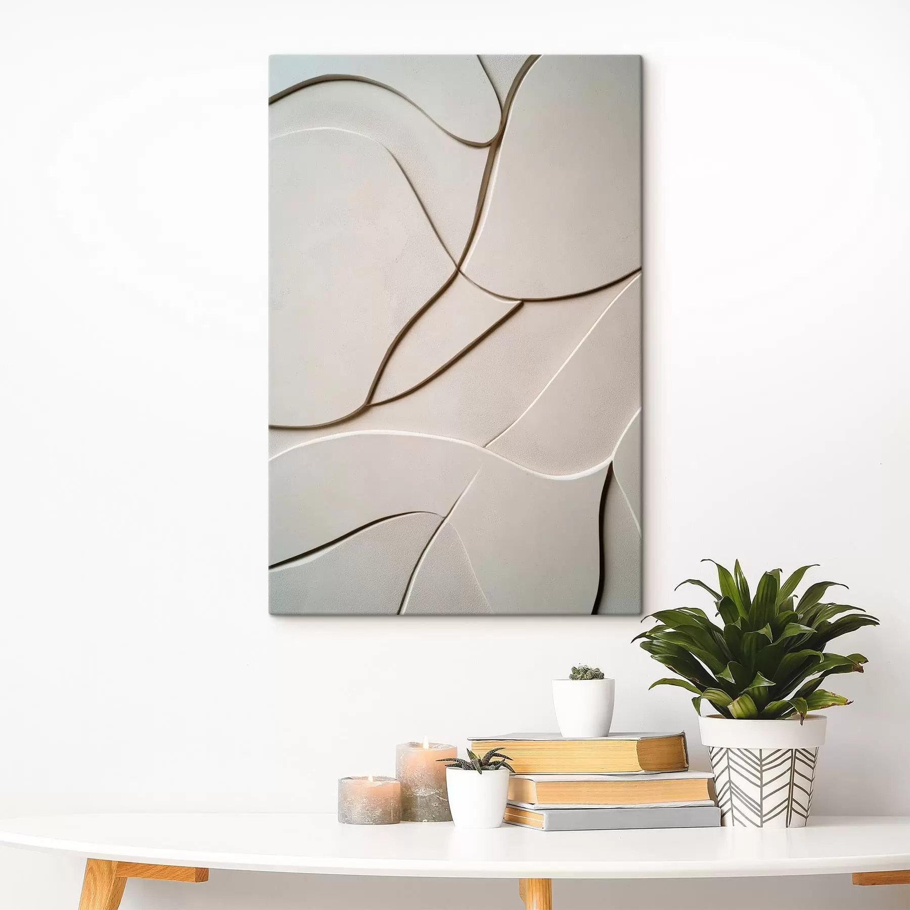 murales de pared Relieve abstracto con líneas suaves y ligeras s49689