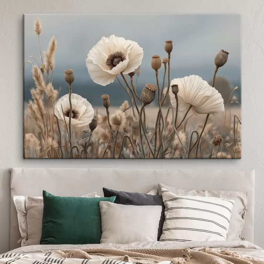 murales de pared Amapolas de campo con vainas de semillas s49691