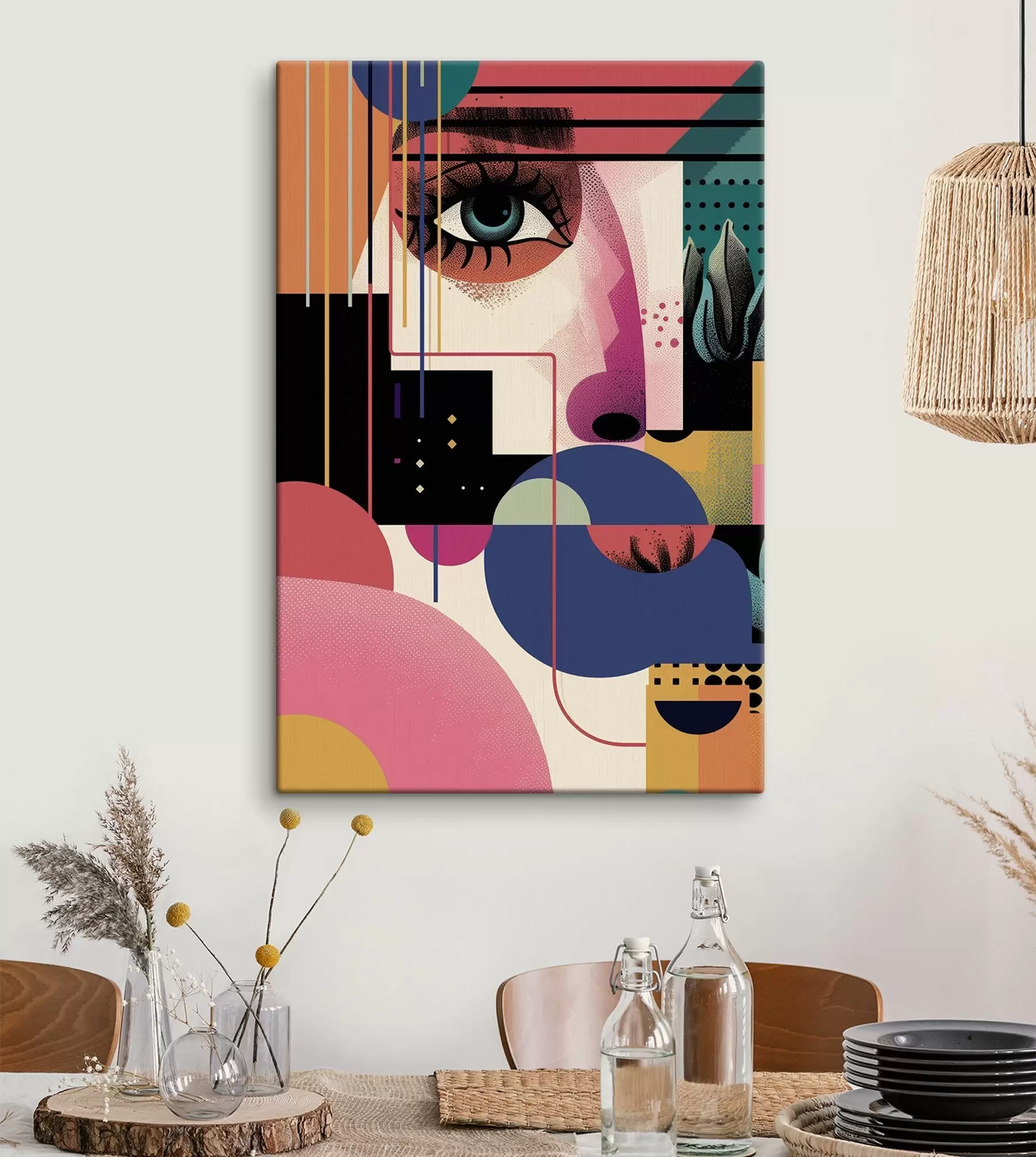 murales de pared Retrato femenino abstracto s49738