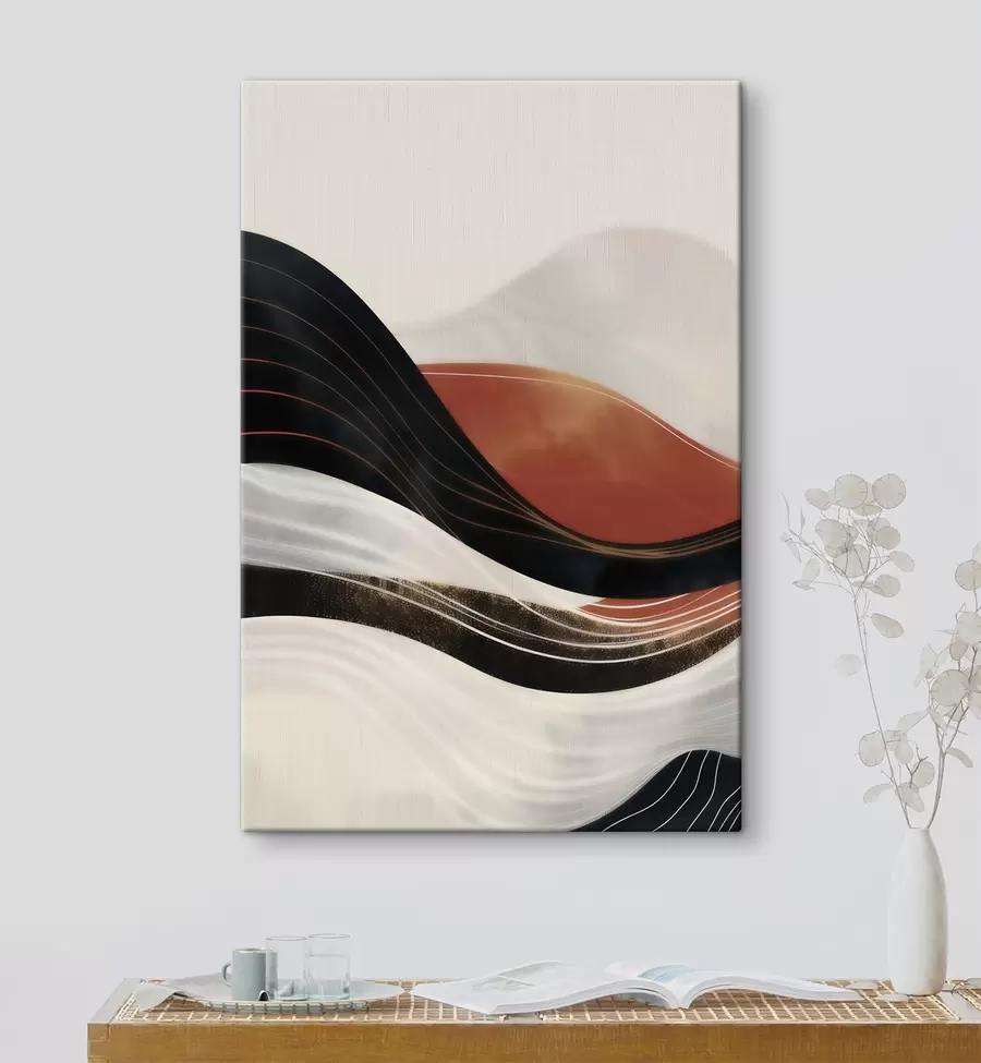 murales de pared Ondas abstractas en terracota s49740