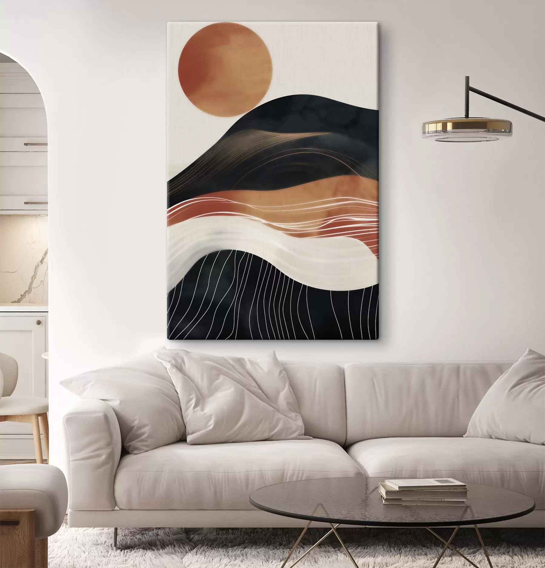 murales de pared Paisaje abstracto con sol s49741
