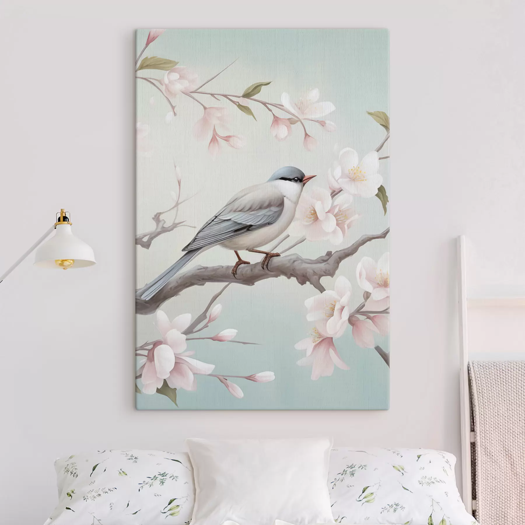 murales de pared Un pájaro en una rama en flor s49550