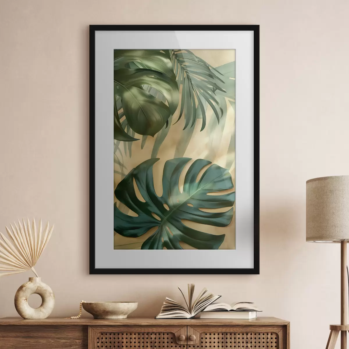Poster Monstera y hojas tropicales f49552