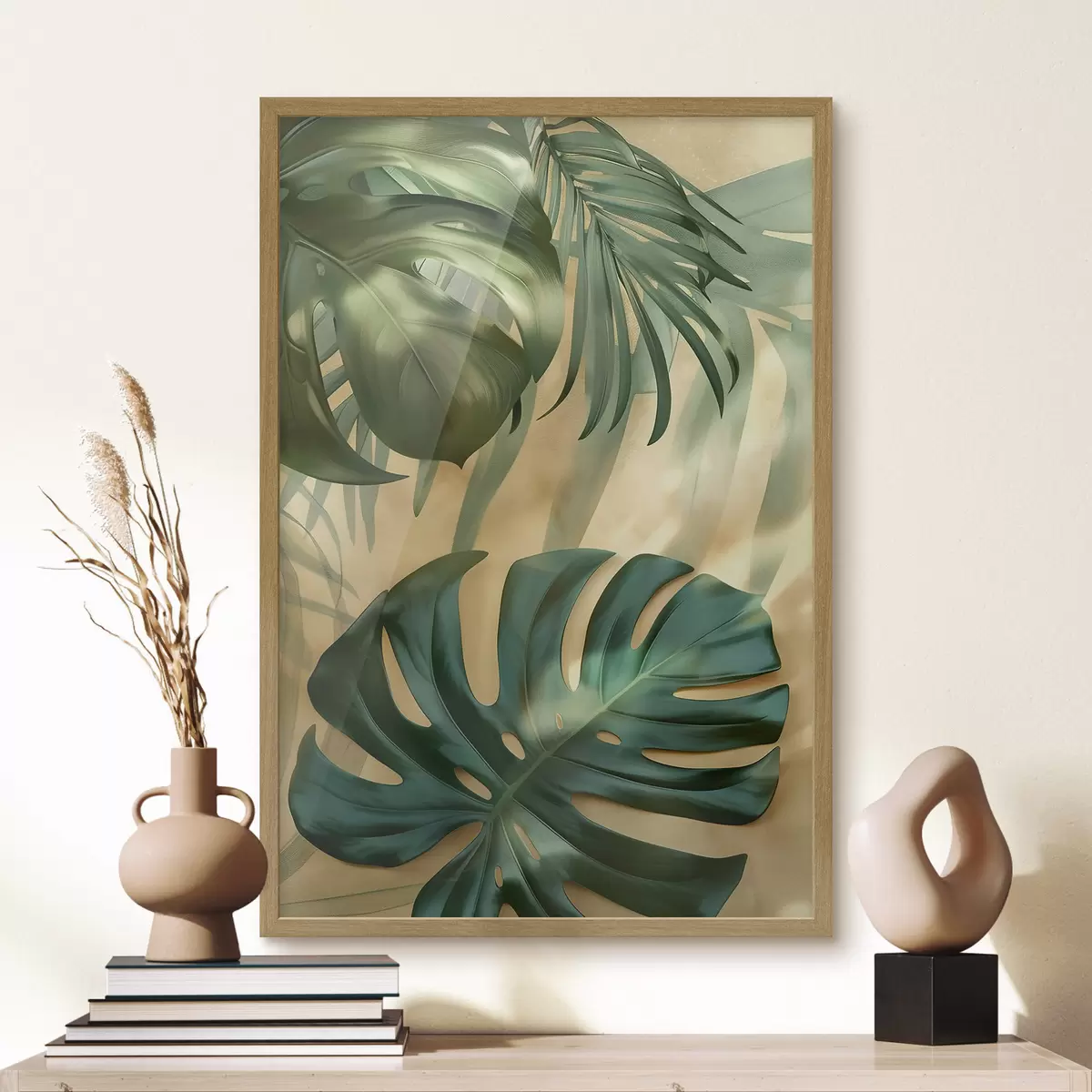 Poster Monstera y hojas tropicales f49552