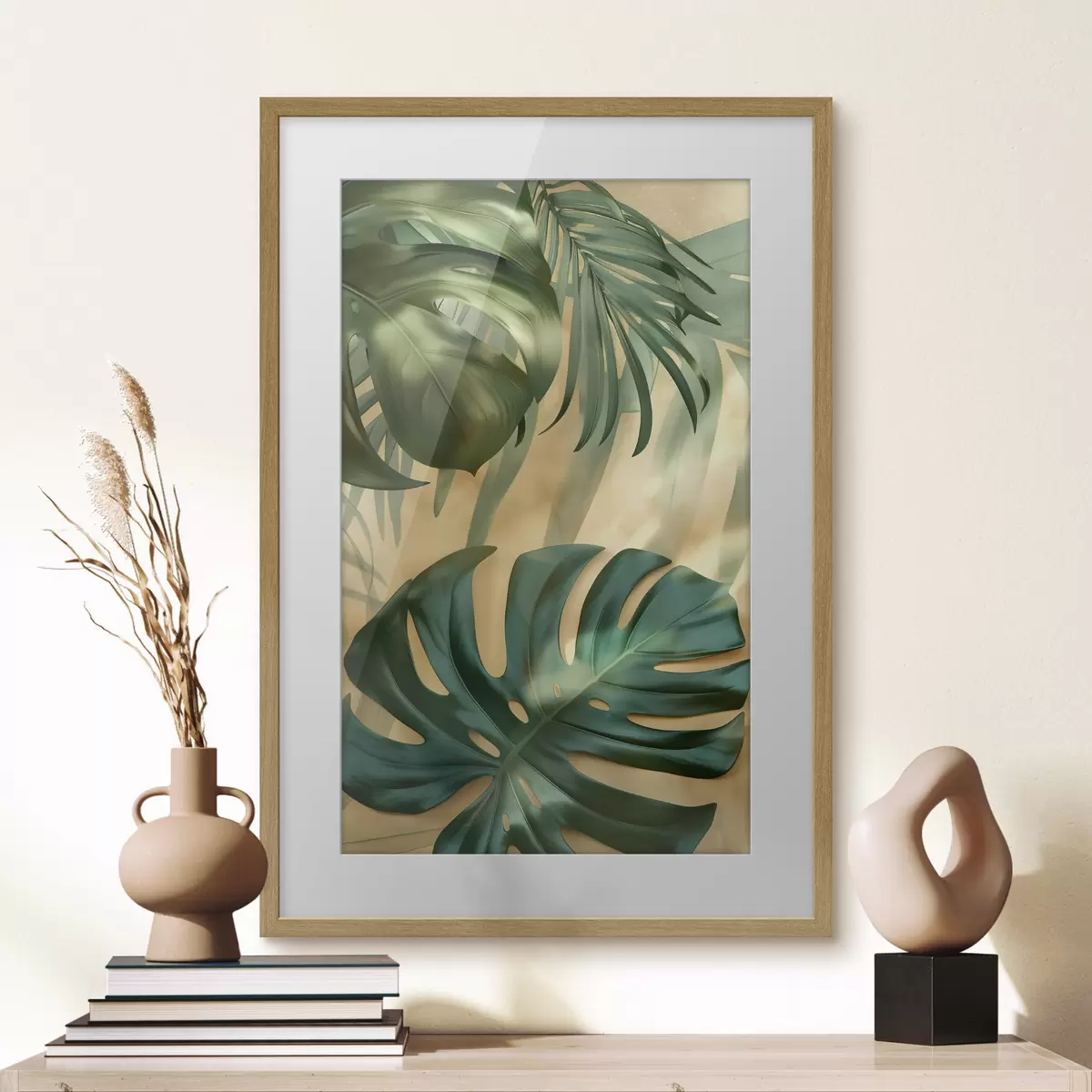 Poster Monstera y hojas tropicales f49552