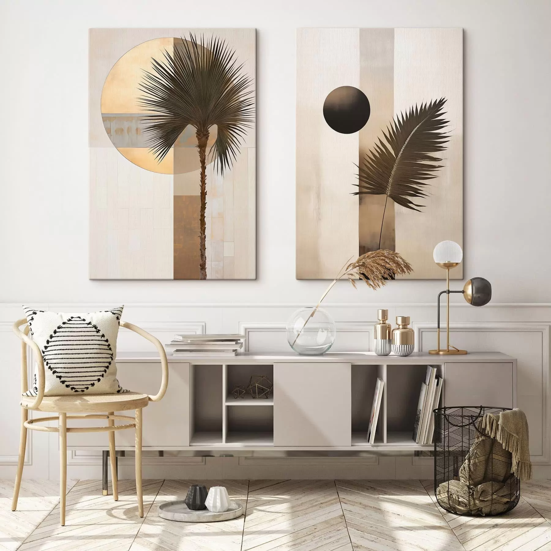 murales de pared Abstracciones con hojas tropicales m30550