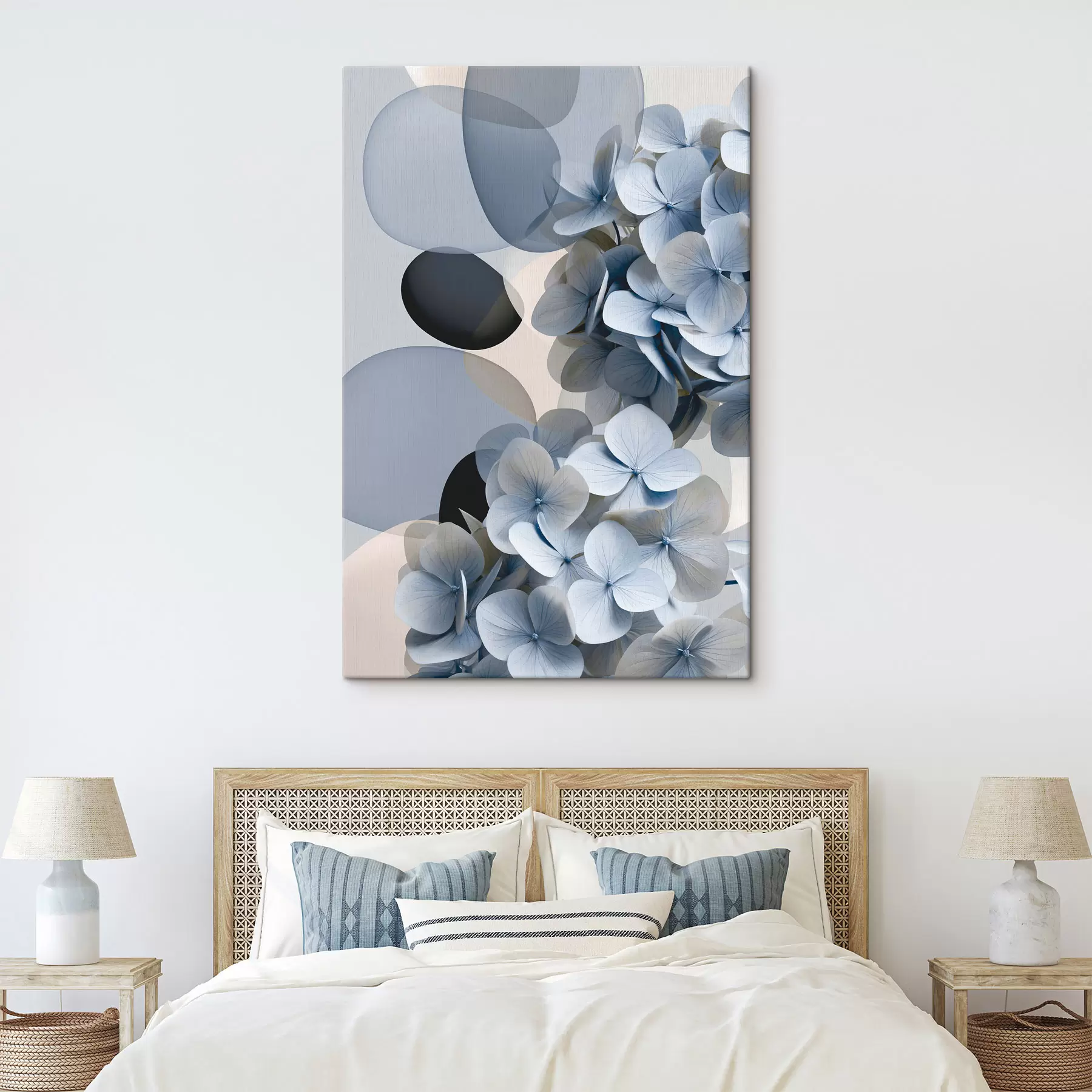 murales de pared Una abstracción moderna con hortensias s49699