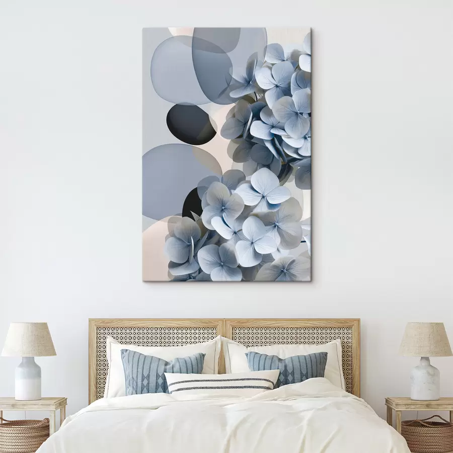 murales de pared Una abstracción moderna con hortensias s49699