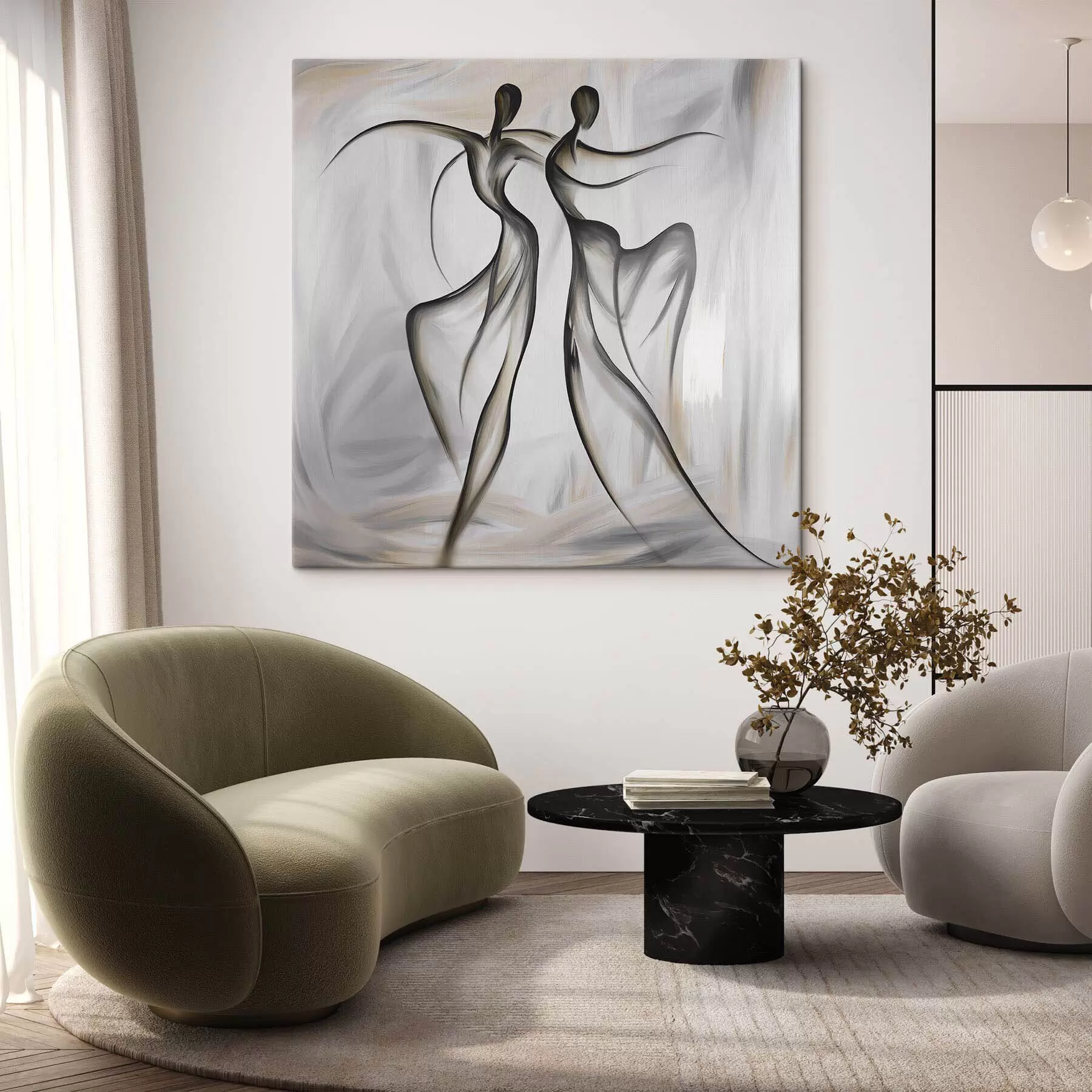murales de pared Pareja de bailarines abstractos s49700