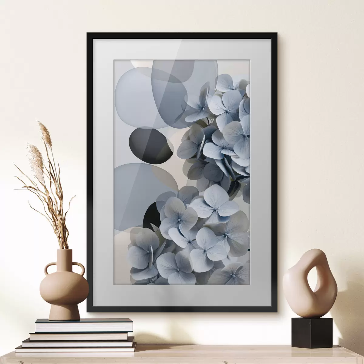 Poster Una abstracción moderna con hortensias f49699