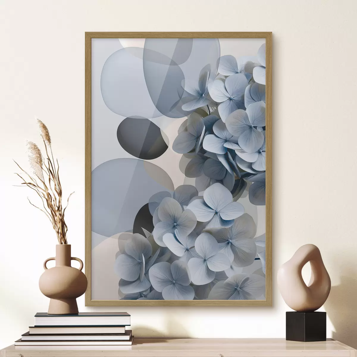Poster Una abstracción moderna con hortensias f49699