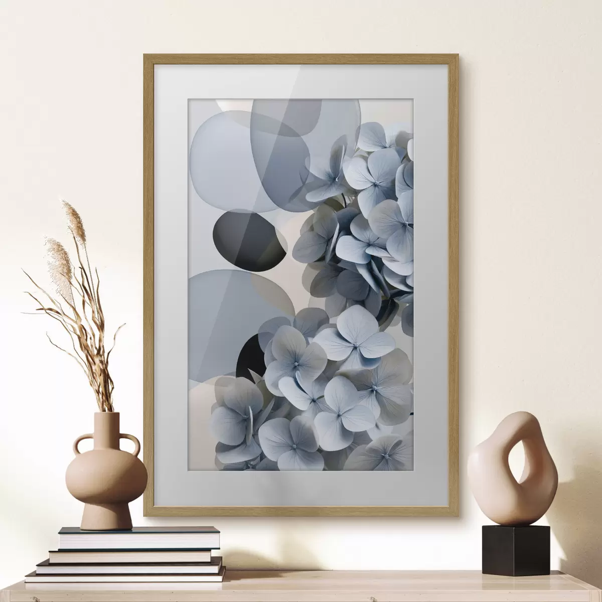 Poster Una abstracción moderna con hortensias f49699