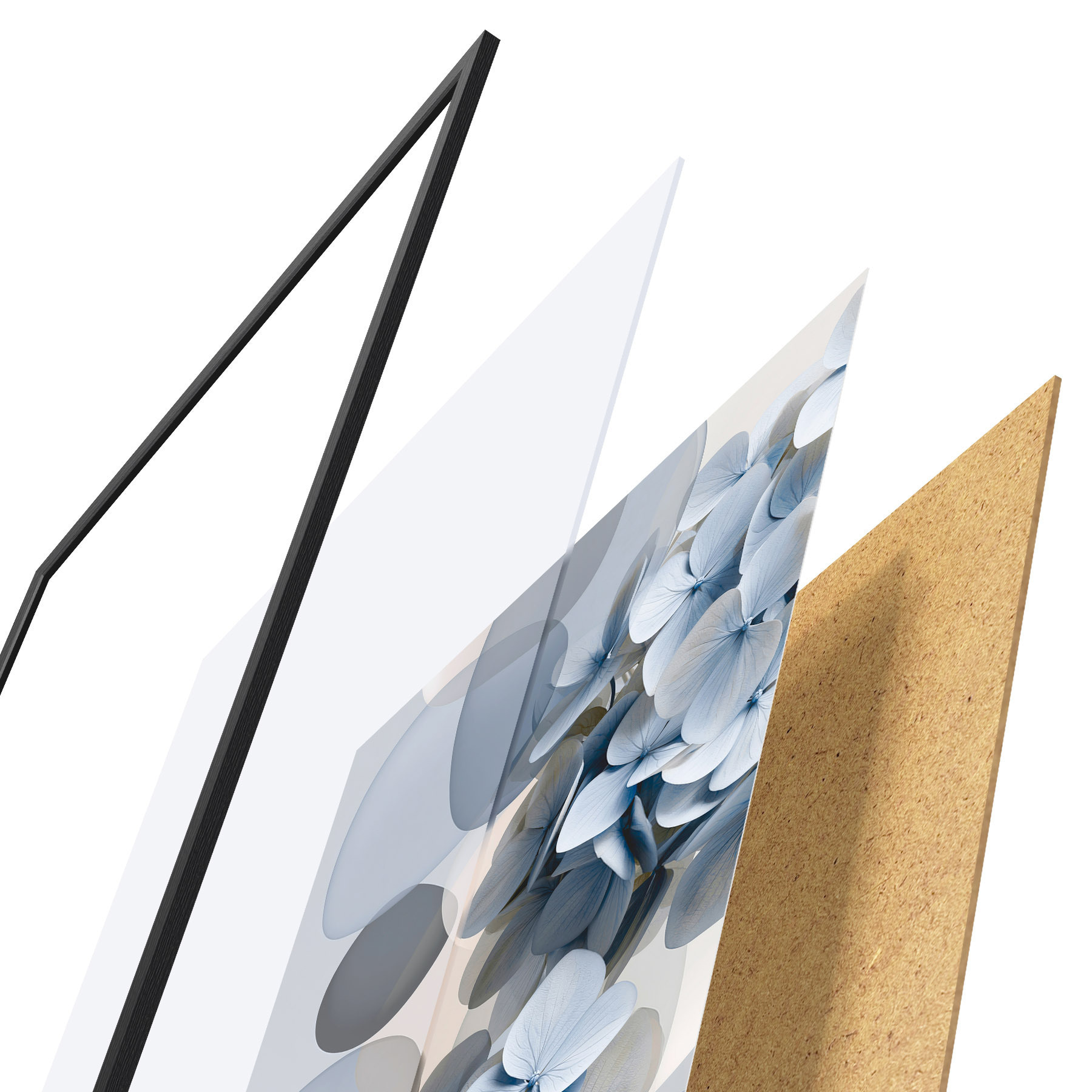 Poster Una abstracción moderna con hortensias f49699