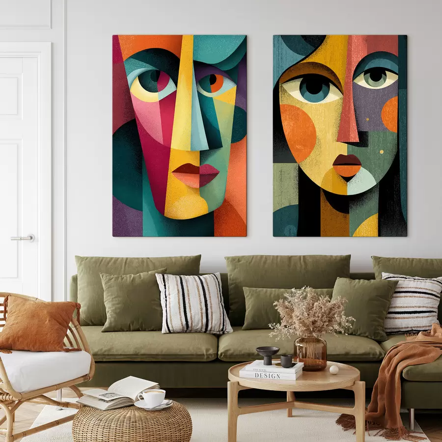 murales de pared Rostros cubistas m30703