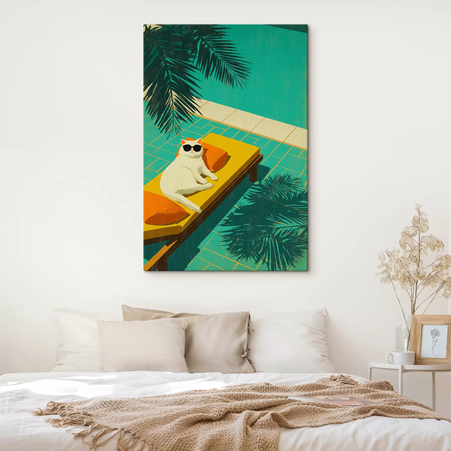murales de pared Gato junto a la piscina s49834