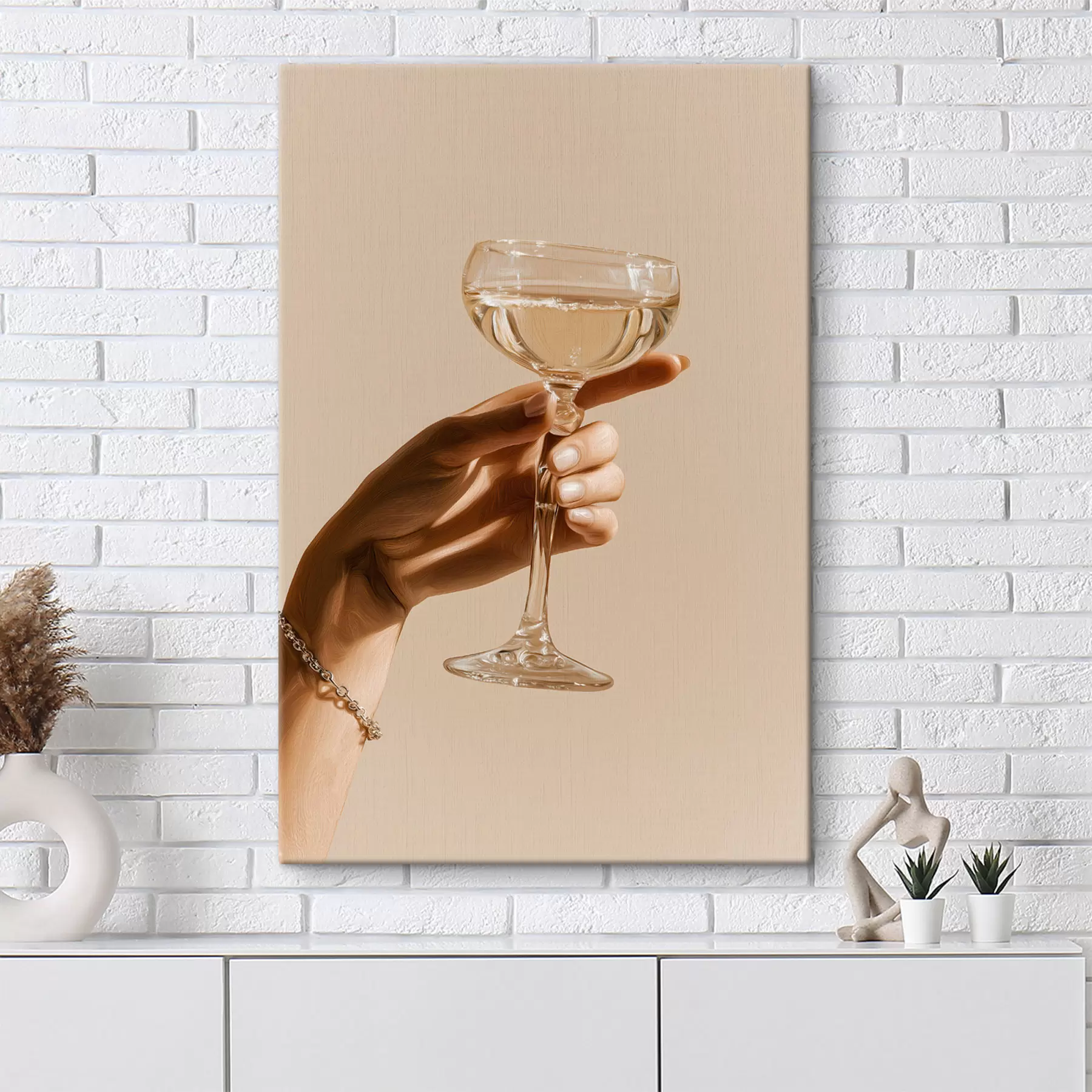 murales de pared Un vaso en la mano s49804