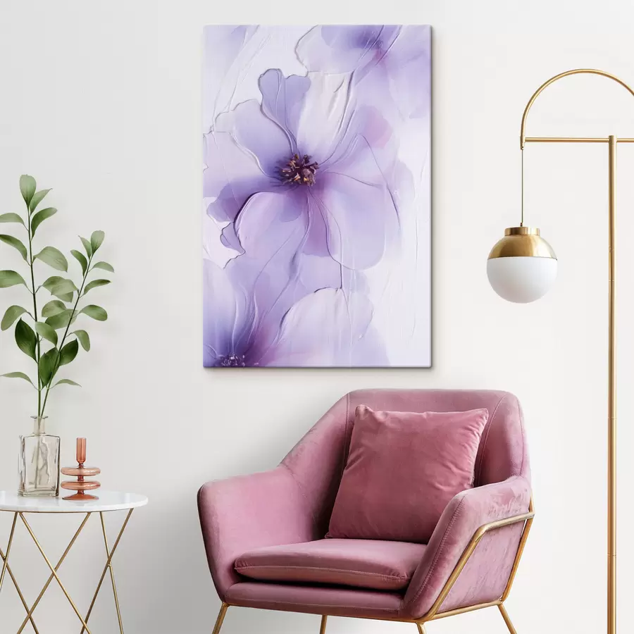 murales de pared Delicadas flores con detalles intrincados y un fondo blanco con textura s49762