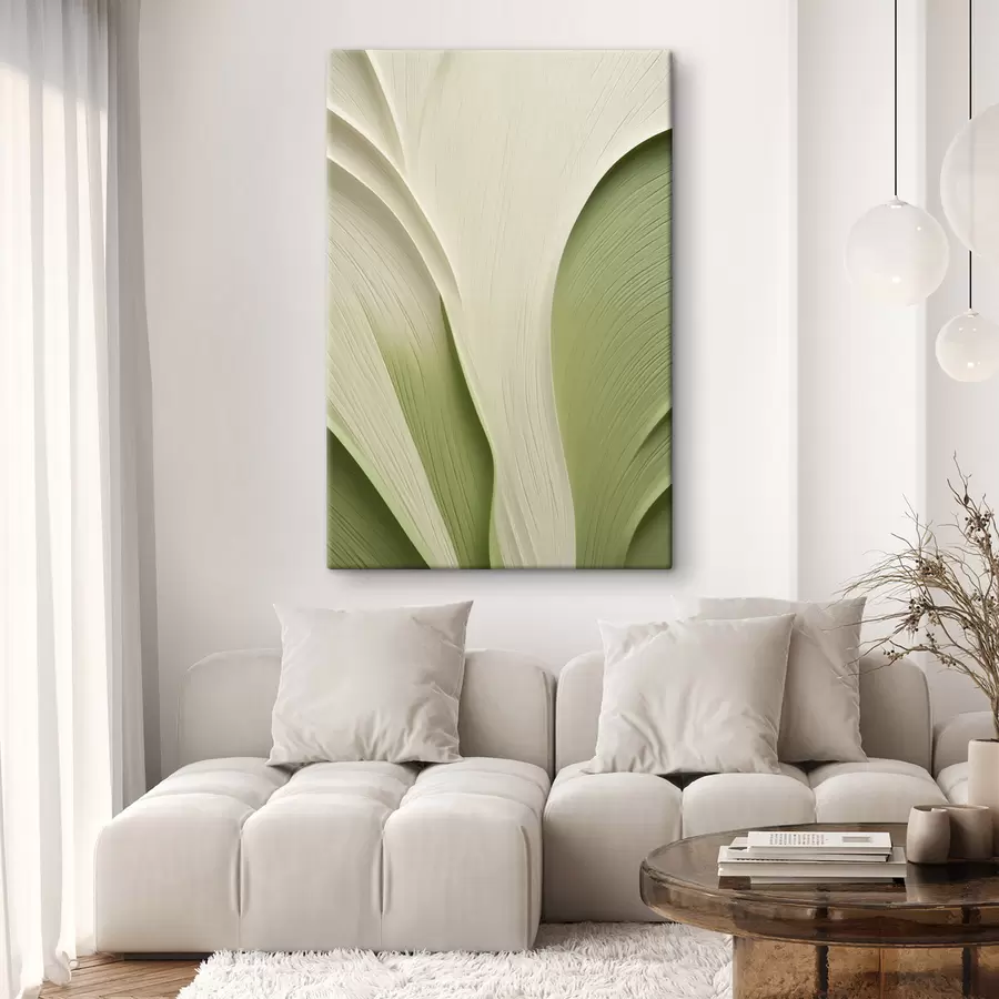 murales de pared Textura abstracta con tonos verdes y crema que fluyen s49771