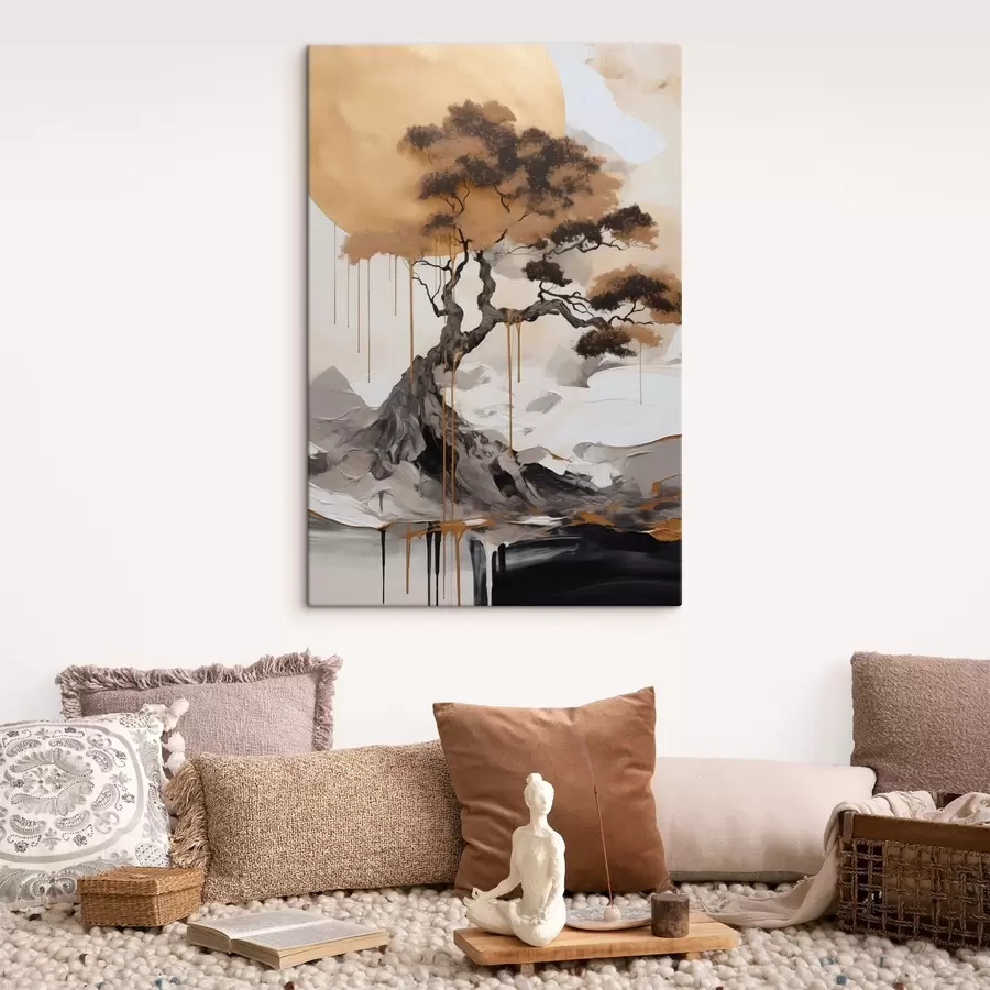 murales de pared Bonsái decorativo, pintura abstracta s49785