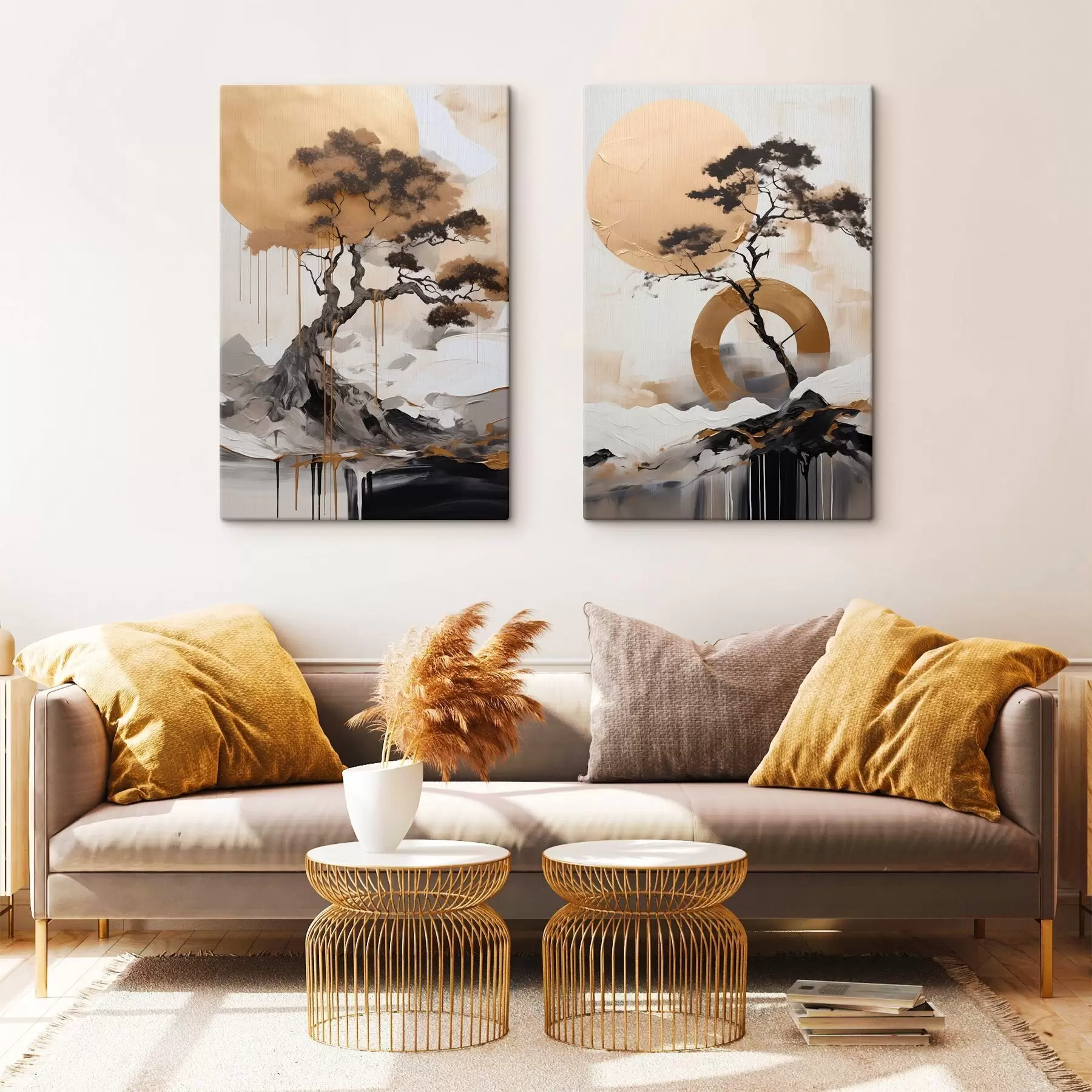 murales de pared Bonsái decorativo, pintura abstracta m30688