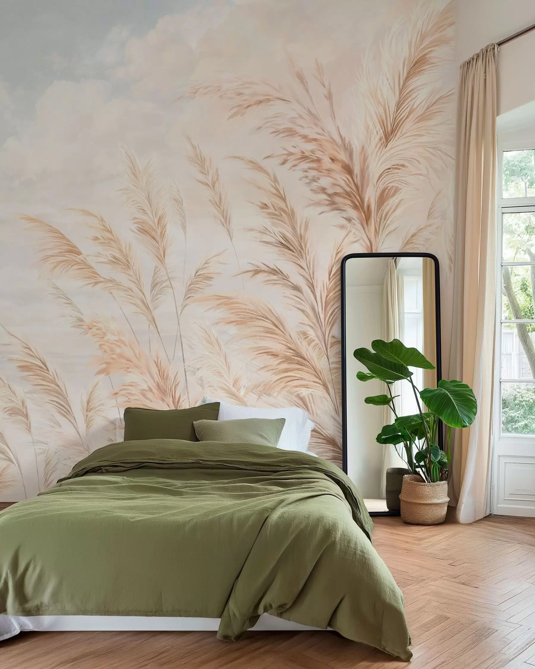 murales de pared Pradera color melocotón w05735