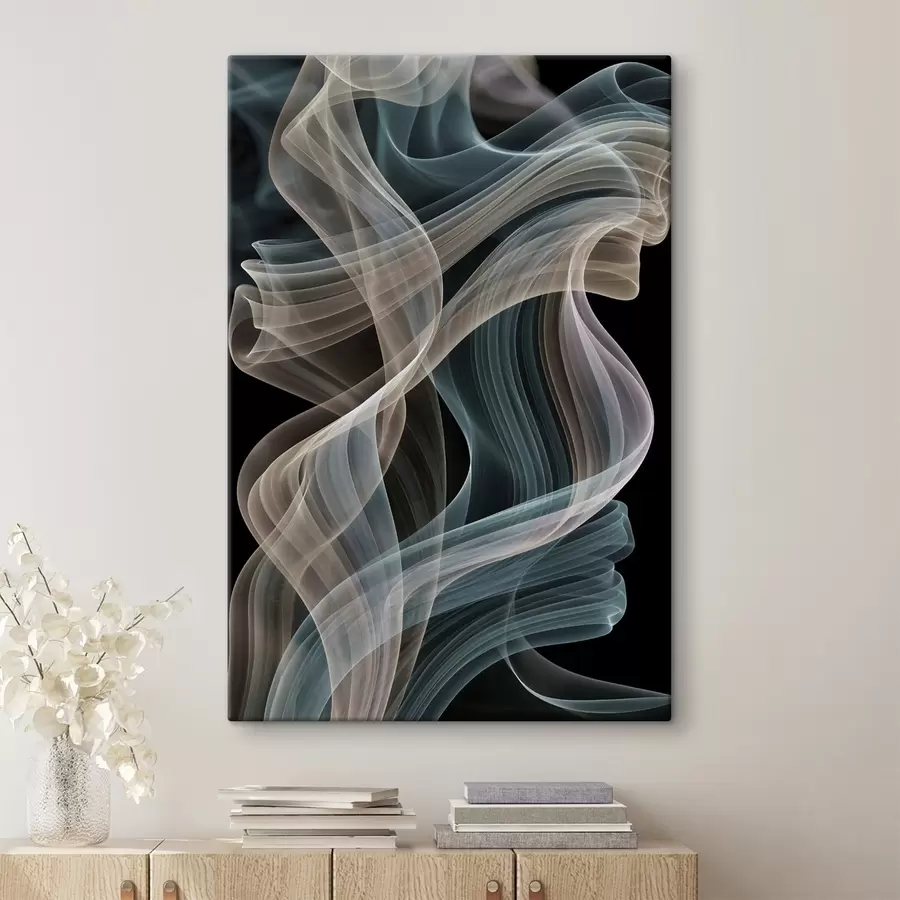 murales de pared Un humo de colores se arremolina sobre un fondo oscuro s49862