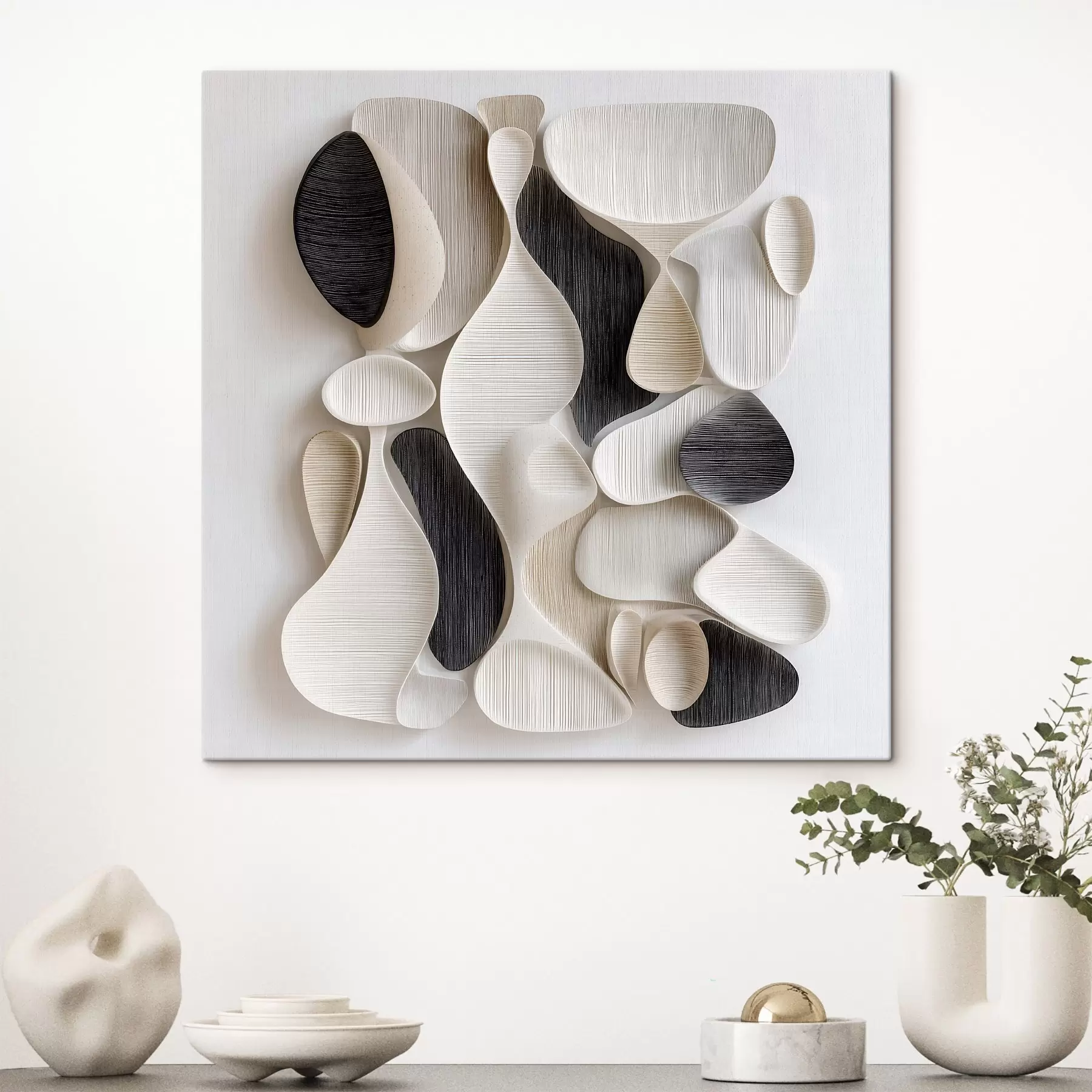 murales de pared Una composición al estilo de un bajorrelieve arquitectónico moderno s49888