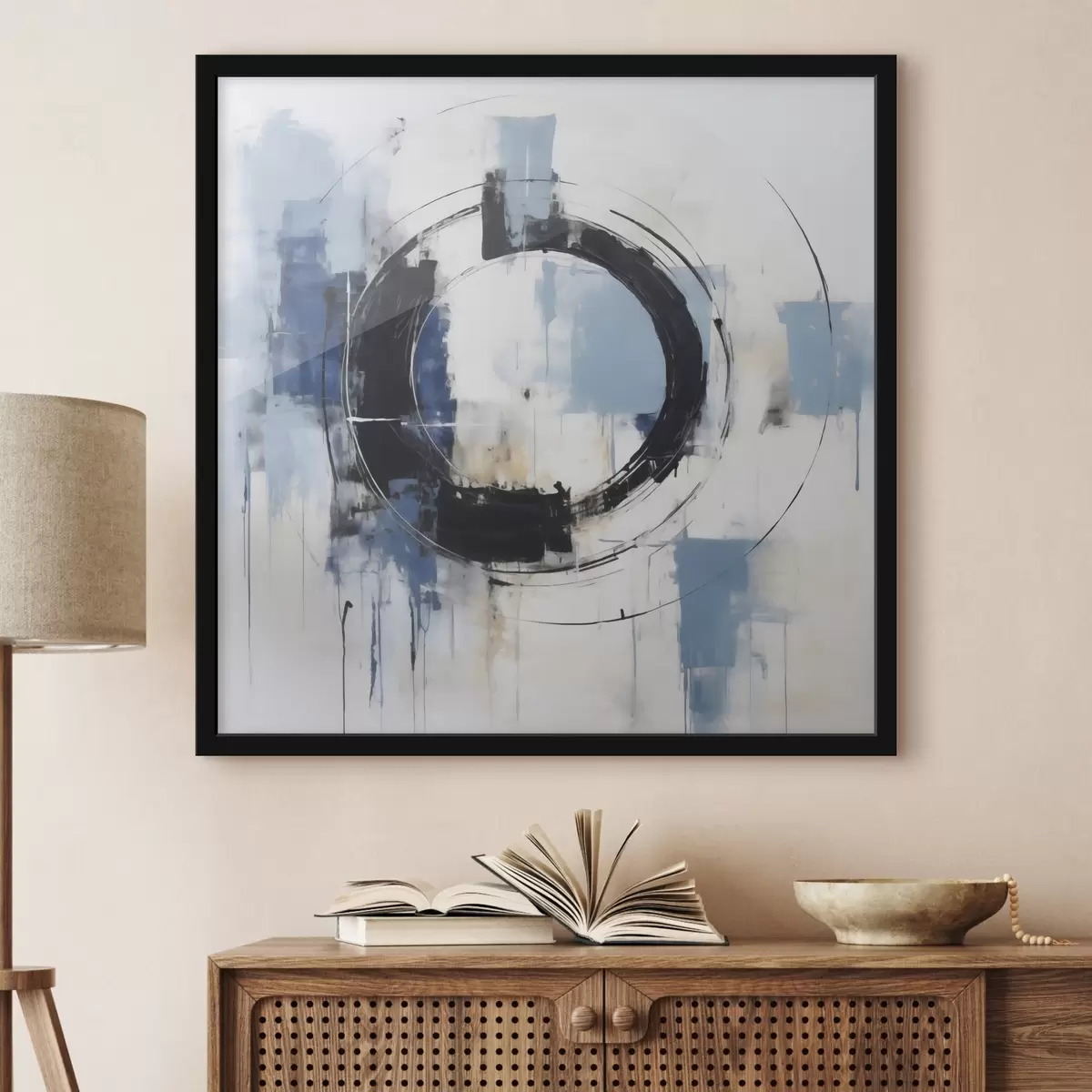 Poster Composición abstracta con un motivo circular, imitación de una pintura f49899
