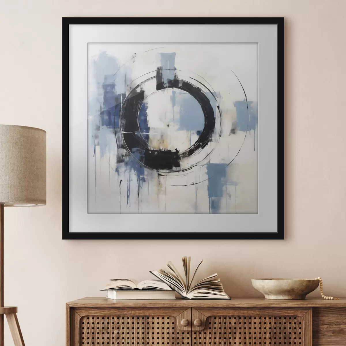 Poster Composición abstracta con un motivo circular, imitación de una pintura f49899