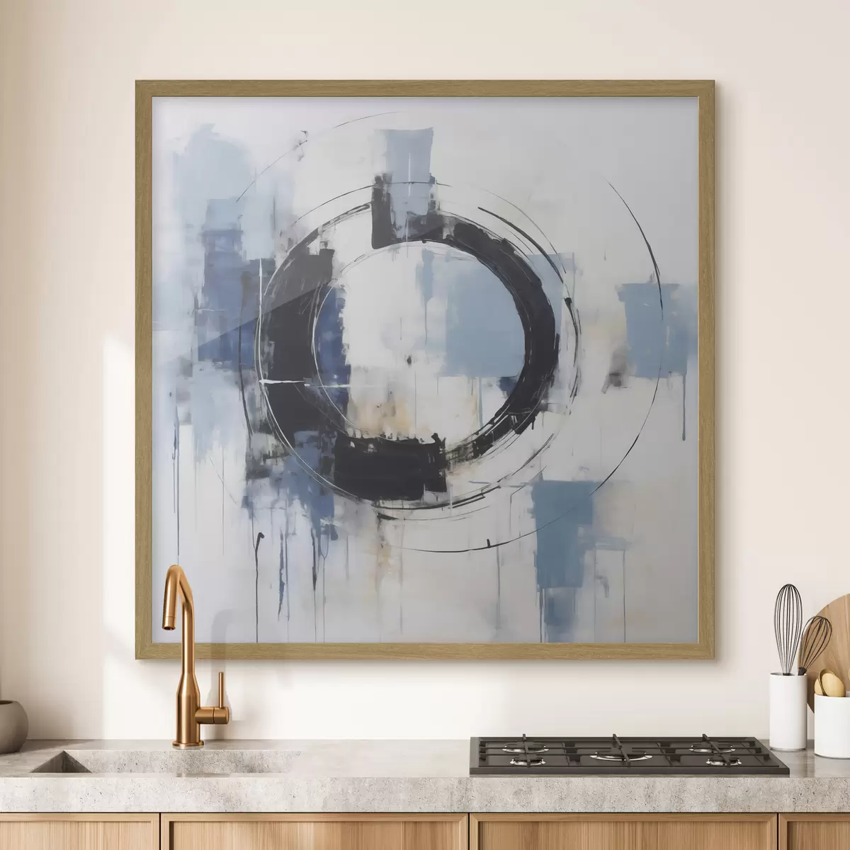 Poster Composición abstracta con un motivo circular, imitación de una pintura f49899